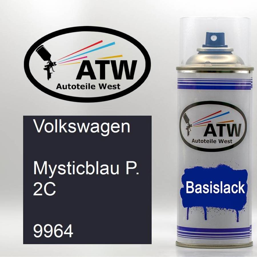 Volkswagen, Mysticblau P. 2C, 9964: 400ml Sprühdose, von ATW Autoteile West.